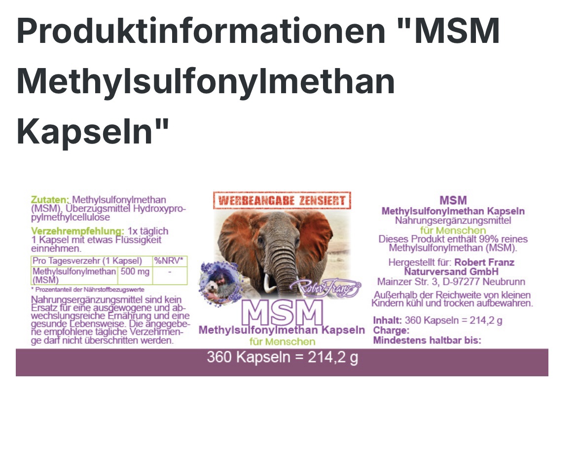 MSM Kapseln, Robert Franz – Bild 2